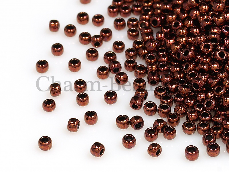 Бисер Toho, размер 15/0. Цвет #222 (Темная бронза). Цена указана за 10 грамм. Производитель - Япония. | Интернет-магазин товаров для рукоделия