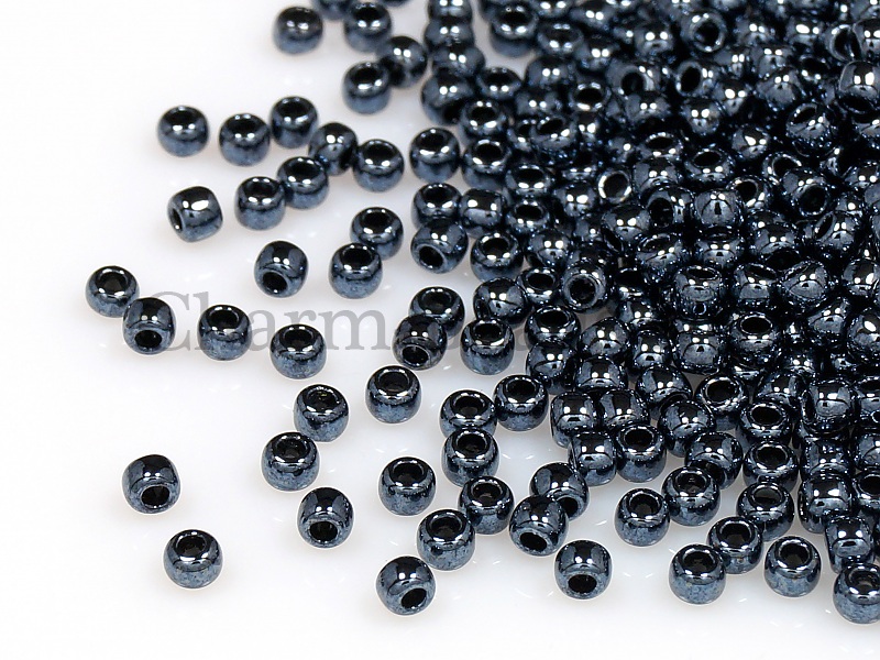 Бисер Toho, размер 8/0. Цвет #81 (Металлизированный, гематит). Цена указана за 10 грамм. Производитель - Япония. | Интернет-магазин товаров для рукоделия