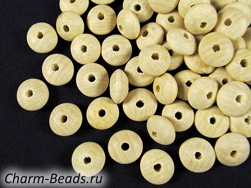 Бусины из дерева (бук), рондель.  Диаметр отверстия 3 мм. Цена указана за одну бусину. | Интернет-магазин товаров для рукоделия