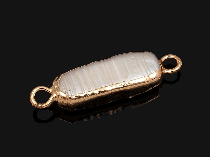 Кoннектор с жемчугом 22x6x3.5мм
