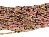 Граненые бусины турмалина эльбаита (цветного турмалина), каменный бисер. Диаметр отверстия 0.6 мм. Размеры, вес, длина и количество бусин на нити указаны примерно.&nbsp;

