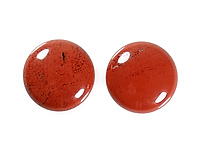 Комплект кабошонов красной яшмы. Погрешность измерения 0, 5 - 1 мм. Мелкие выемки преимущественно с обратной стороны.
