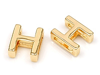 Бусина в форме буквы H для создания украшений. Покрытие - золото 14к. Размер прямоугольного отверстия 6.5 x 1.5 мм. Цена указана за штуку.
