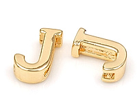 Бусина в форме буквы J для создания украшений. Покрытие - золото 14к. Размер прямоугольного отверстия 6.5 x 1.5 мм. Цена указана за штуку.
