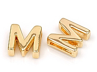 Бусина в форме буквы M для создания украшений. Покрытие - золото 14к. Размер прямоугольного отверстия 6.5 x 1.5 мм. Цена указана за штуку.
