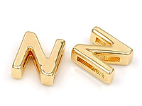 Бусина в форме буквы N для создания украшений. Покрытие - золото 14к. Размер прямоугольного отверстия 6.5 x 1.5 мм. Цена указана за штуку.
