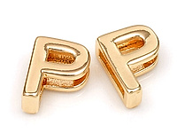 Бусина в форме буквы P для создания украшений. Покрытие - золото 14к. Размер прямоугольного отверстия 6.5 x 1.5 мм. Цена указана за штуку.
