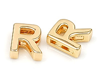Бусина в форме буквы R для создания украшений. Покрытие - золото 14к. Размер прямоугольного отверстия 6.5 x 1.5 мм. Цена указана за штуку.
