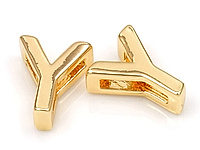 Бусина в форме буквы Y для создания украшений. Покрытие - золото 14к. Размер прямоугольного отверстия 6.5 x 1.5 мм. Цена указана за штуку.
