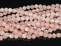 Граненые бусины розового кварца. Диаметр отверстия 1 мм. Цена указана за одну нить. Длина нити 19 см.
