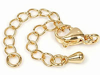 Замочек карабин с удлинителем каплей для создания бижутерии (украшений). Покрытие - золото 14К. Размер замка - 10х5.5х3.5 мм. Диаметр подвесного колечка - 5 мм, колечко замкнуто. Длина цепочки - 45 мм. Размер звена - 4х3 мм. Размер капли - 6х3х3 мм. Цена указана за штуку.
, фото №121662