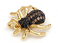 Подвеска черный паук для создания украшений. Покрытие - золото 14к. Вставки - ювелирные кристаллы. Диаметр подвесного отверстия - 3 мм. Цена указана за штуку.