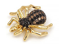 Подвеска черный паук для создания украшений. Покрытие - золото 14к. Вставки - ювелирные кристаллы. Диаметр подвесного отверстия - 3 мм. Цена указана за штуку.
