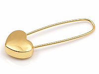Подвеска булавка сердце для создания украшений. Покрытие - золото 14к. Размер подвесной дуги - 20х7 мм. Цена указана за штуку.
