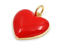 Подвеска красное сердце для создания украшений. Покрытие - золото 14к, эмаль. Диаметр подвесного колечка - 3.5 мм. Цена указана за штуку. Размеры подвески 15x15x4 мм.
