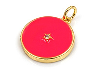 Подвеска "Маленькая звезда в красном круге" для создания украшений. Покрытие - золото 14к, эмаль.  Диаметр подвесного колечка - 3 мм. Цена указана за штуку.
