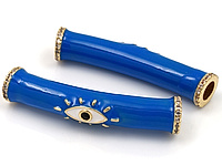 Бусина трубочка для создания украшений синяя "Всевидящее око". Диаметр отверстия - 5 мм. Цена за штуку.

