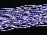 Граненые бусины фианиты фиолетовые, каменный бисер. Диаметр отверстия 0.3 мм. Размеры, вес. длина и количество бусин на нити указаны примерно.
