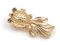 Подвеска "Золотая рыбка" для создания украшений. Покрытие - золото 14к. Диаметр подвесного отверстия - 3 мм. Цена указана за штуку.

