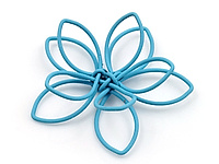 Подвеска "Большой синий цветок" для создания украшений. Основа - стальная проволока с цветным покрытием. Цена указана за штуку.