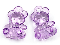 Пара подвесок "Фиолетовый медвежонок с бантиком" из цветного пластика. Диаметр подвесного отверстия 2 мм. Цена указана за пару.
