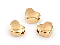 Бусина "Сердце" для создания украшений. Покрытие - золото 14к. Диаметр отверстия 1.2 мм. Цена указана за упаковку - 4 штуки.
