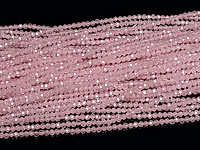 Граненые бусины розовые фианиты. Каменный бисер. Диаметр отверстия 0.6 мм. Размеры, вес, длина и количество бусин на нити указаны примерно.

