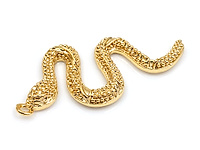 Подвеска "Золотая змея" для создания украшений. Покрытие - золото 14К.  Диаметр подвесного отверстия - 1.3 мм. Цена указана за штуку.
