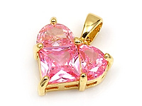 Подвеска "Сердце - розовый топаз" для создания украшений. Покрытие - золото 14к. Вставка - ювелирный кристалл. Размер подвесного отверстия - 5х3 мм. Цена указана за штуку.
