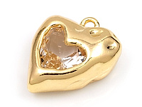 Подвеска "Каменное сердце" для создания украшений. Покрытие - золото 14к. Вставка - ювелирный кристалл. Размер подвесного колечка - 1.5 мм. Цена указана за штуку.
