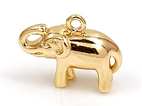 Подвеска "Золотой слон" для создания украшений. Покрытие - золото 14к. Диаметр подвесного отверстия -  1.4 мм. Цена указана за штуку.
