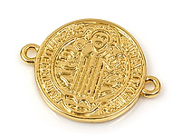 Коннектор монета для создания украшений. Покрытие - золото 14к. Диаметр отверстий 1.4 мм. Цена указана за штуку.
