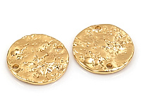 Коннектор монета для создания украшений. Покрытие - золото 14к. Диаметр отверстий 1 мм. Цена указана за штуку.
