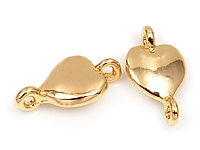 Коннектор сердце для создания украшений. Покрытие - золото 14к. Диаметр отверстий 1.3 мм. Цена указана за штуку.
