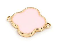 Коннектор "Розовый клевер" для создания украшений. Покрытие - золото 14к. Вставка- эмаль. Диаметр отверстий -1.3 мм. Цена указана за штуку.
