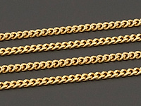 Ювелирная цепочка панцирь для создания бижутерии (украшений). Основа - латунь, покрытие - золото 14к. Размер звена 2.5 х 1.8 х 1 мм. Звенья запаяны.&nbsp;
