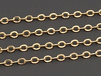 Ювелирная цепочка с якорным плетением для создания бижутерии (украшений). Основа - латунь, покрытие - золото 14к. Размер звена 2.2 х 1.7 х 0.3 мм. Звенья запаяны.&nbsp;
