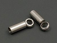 Концевик для шнура для создания бижутерии (украшений). Диаметр отверстия - 1.6 мм. Диаметр подвесного колечка - 2 мм. Цена указана за 10 штук.