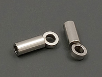 Концевик для шнура для создания бижутерии (украшений). Диаметр отверстия - 1.4 мм. Диаметр подвесного колечка - 1.6 мм. Цена указана за 10 штук.