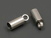 Концевик для шнура для создания бижутерии (украшений). Диаметр отверстия - 2.8 мм. Диаметр подвесного колечка - 1.8 мм. Цена указана за 10 штук.