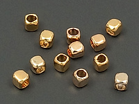 Бусина-разделитель для создания бижутерии (украшений). Покрытие - золото 14к. Диаметр отверстия - 0.8 мм.
