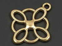 Подвеска "Цветочный узелок" для создания бижутерии (украшений). Покрытие - золото 14к. Диаметр подвесного колечка - 2.3 мм. Размер отверстий - 3.6х6 и 3х5.5 мм. Длина подвески с колечком - 28 мм. Цена за штуку снижена, мелкие неровности.
, фото №138945