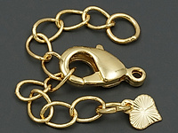 Замок карабин с удлинителем "Золотое рифленое сердечко" для создания бижутерии (украшений). Покрытие - золото 14к. Размер замка - 12х6х3 мм. Диаметр подвесного колечка - 4 мм, колечко замкнуто. Длина цепочки - 45 мм. Размер звена - 4.5х3 мм. Размер сердечка - 6х5х0.4 мм. Цена указана за штуку.
, фото №139034