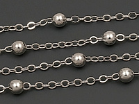 Ювелирная цепочка с плетением плоский бельцер для создания бижутерии (украшений). Покрытие - родий. Размер звена - 2.5х2х0.3 мм, запаяны. Диаметр бусины - 4 мм. Бусины располагаются через 25 мм.&nbsp;
, фото №142351