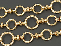 Ювелирная цепочка картье (фигаро) для создания бижутерии (украшений). Покрытие - золото 14К. Размер звеньев - 11х1.6, 9x1.4 и 10x4.5 мм, не замкнуты. Цена указана за 20 см. При покупке от 2 мерок, вы получаете 40, 60 и другие отрезки, кратные 20 см, одним отрезком.
, фото №147290