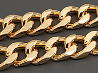 Ювелирная цепочка панцирь для создания бижутерии (украшений). Покрытие - золото 14К. Размер звена - 12х8.5х4 мм, не замкнуто. Цена указана за 20 см. При покупке от 2 мерок, вы получаете 40, 60 и другие отрезки, кратные 20 см, одним отрезком.
, фото №153052