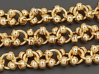 Ювелирная цепочка для создания бижутерии (украшений). Покрытие - золото 14К. Ширина цепочки - 6 мм. Цепочка состоит из подвесок диаметром - 3 мм, подвешенных на кольца диаметром - 5 мм. Цена указана за 20 см. При покупке от 2 мерок, вы получаете 40, 60 и другие отрезки, кратные 20 см, одним отрезком.
, фото №153147