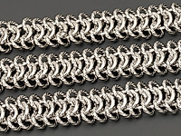 Ювелирная цепочка с плетением питон для создания бижутерии (украшений). Покрытие - родий. Ширина цепочки - 9 мм. Высота - 3.2 мм. Размер основного (центального) звена - 5.5x1 мм, не замкнуто.&nbsp;
, фото №153818
