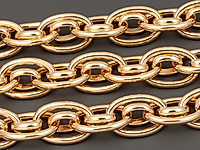 Ювелирная цепочка с плетением Нонна для создания бижутерии (украшений). Покрытие - золото 14К. Размер звеньев - 13х8.5х1.5 и 7х5х2 мм, не замкнуты. Цена указана за 20 см. При покупке от 2 мерок, вы получаете 40, 60 и другие отрезки, кратные 20 см, одним отрезком.
, фото №153832