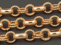 Ювелирная цепочка картье (фигаро) для создания бижутерии (украшений). Покрытие - золото 14К. Размер звеньев - 10х6х3.5 и 7.5х1.2 мм, не замкнуты. Цена указана за 20 см. При покупке от 2 мерок, вы получаете 40, 60 и другие отрезки, кратные 20 см, одним отрезком.
, фото №153856